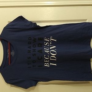 XXL Blue Tee with Sarcastic saying